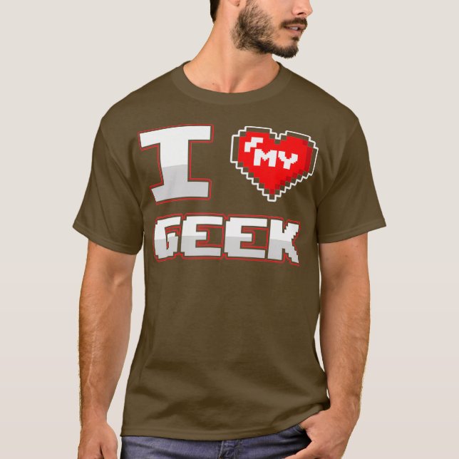 Geek Boyvän Girlvän I Kärlek mitt Geek-par T Shirt (Framsida)
