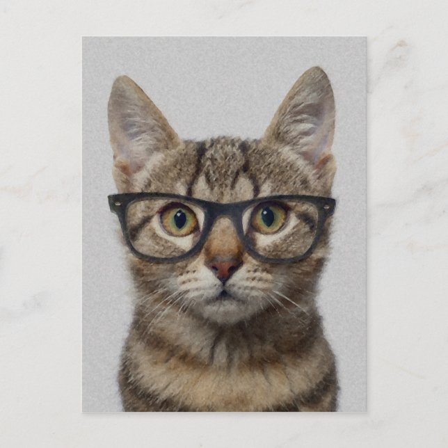 Geek Cat Vykort (Framsida)