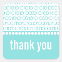 Geek Chic Binary Code Tack Stickers, Aqua