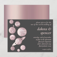 Geek Chic Bröllop | Mauve Rosa Grått Solar System