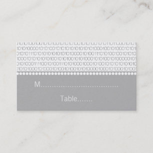 Geek Chic Bröllop Place Cards, Grått Placeringskort