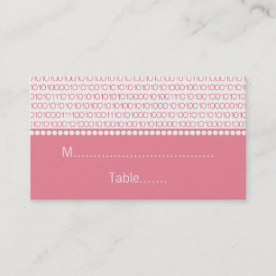 Geek Chic Bröllop Place Cards, Rosa Placeringskort