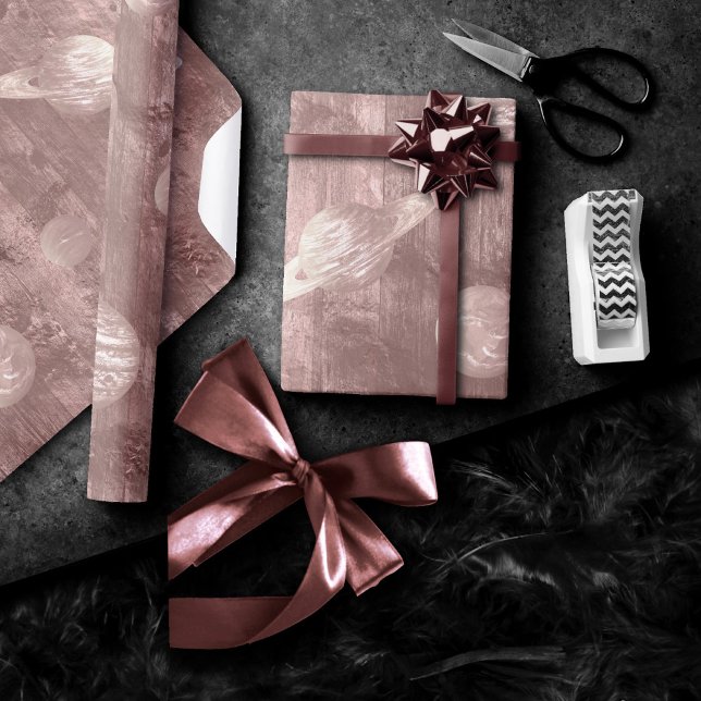 Geek Chic Bröllop | Solsystem för koppar Ro Guld Presentpapper (Skapare uppladdad)