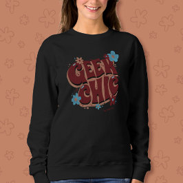 Geek Chic Hand-skriven blomtextdesign T Shirt