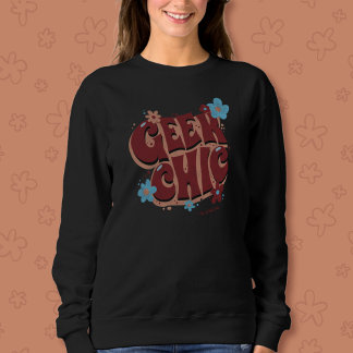 Geek Chic Hand-skriven blomtextdesign T Shirt