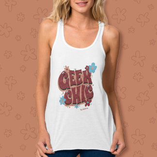 Geek Chic Handletterad Blommig Textdesign Linne Med Racerback