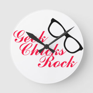 "Geek Chick Sten" Clock Rund Klocka