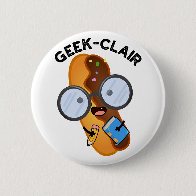 Geek-clair Funny Eclair Pun Knapp (Framsida)