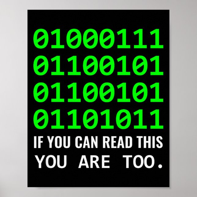 Geek Computer Binary Code Software Developer  Poster (Framsidan)