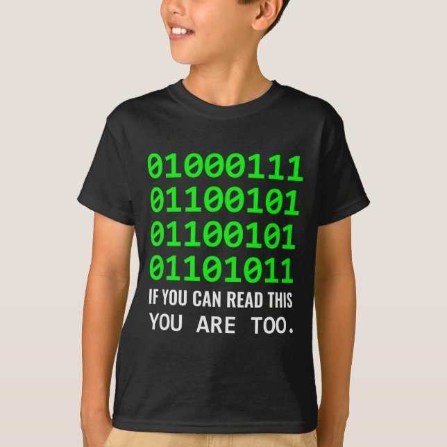 Geek Computer Binary Code Software Developer  T Shirt (Framsida)