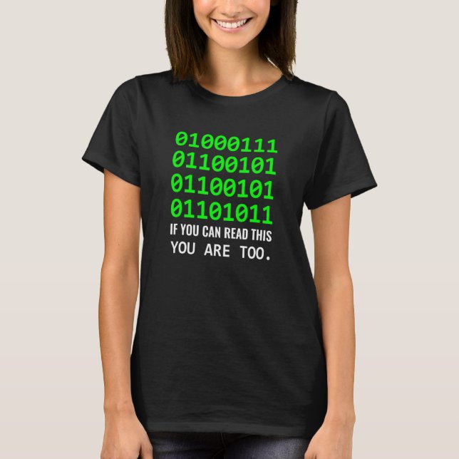 Geek Computer Binary Code Software Developer T Shirt (Framsida)