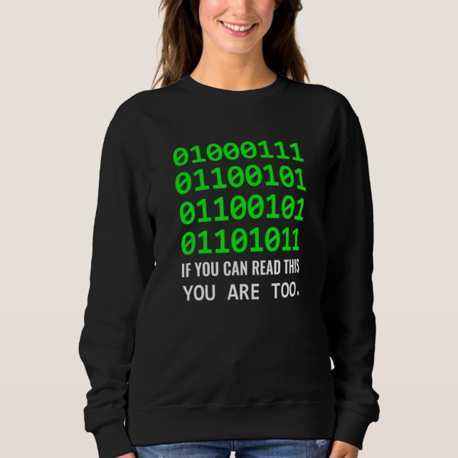 Geek Computer Binary Code Software Developer T Shirt (Framsida)