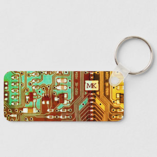 Geek Ethnic Prated Circuit Board Robotic Initialer Nyckelring