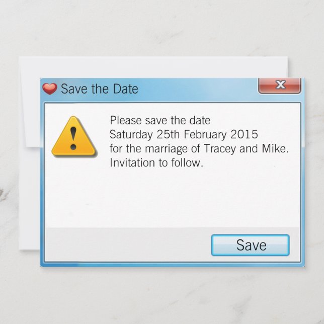 Geek-felmeddelande Spara datuminbjudan blått Datumet (Framsida)