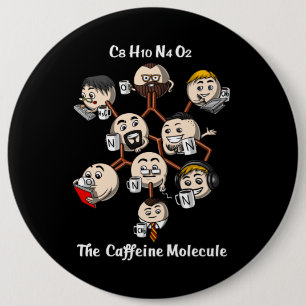 Geek för kaffe för vetenskap för knapp
