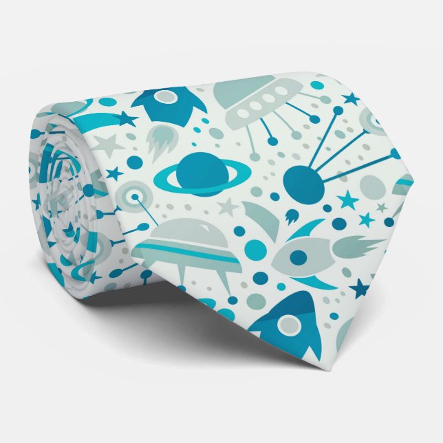Geek för rymdraketer slips (Rullad)