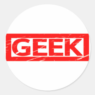 Geek Frimärke Runt Klistermärke