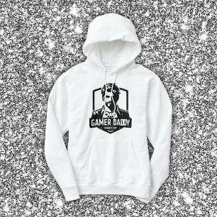 Geek Gamer Pappa Lycklig Fars dag Hoodie