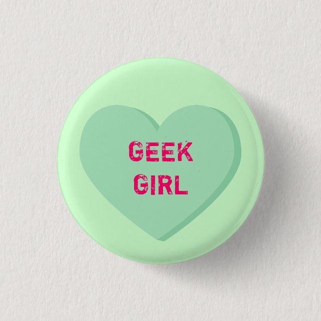 Geek Girl Heart Knapp (Framsida)
