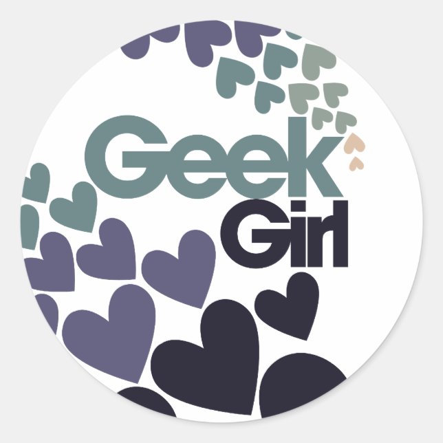Geek Girl Runt Klistermärke (Framsida)