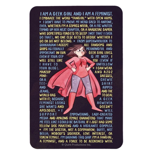 Geek Girl's Litany for Feminism Magnet (Vertikal)