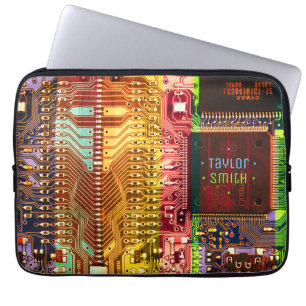 Geek & Glitch-kretskort robot Namn Laptop Fodral