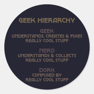 Geek Hierarchy (Bronzed) Runt Klistermärke