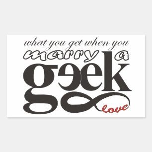 Geek & Infinite Kärlek Rektangulärt Klistermärke