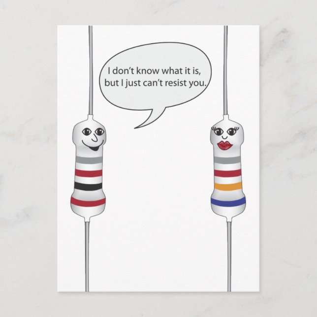 Geek Kärlek Electronics kan inte tåla dig. Vykort (Framsida)