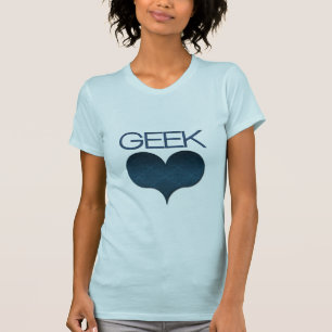Geek Kärlek (Heart) Kvinnors lätta tee, Mörk blått T-shirt