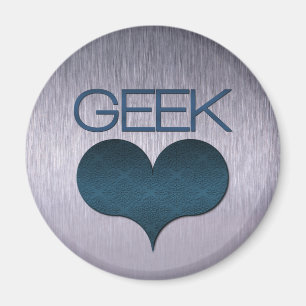 Geek Kärlek (Heart) Magnet, Mörk blått Magnet