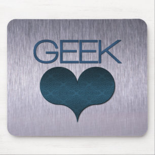 Geek Kärlek (Heart) Mousepad, Mörk blått Musmatta