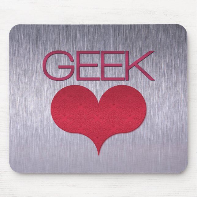 Geek Kärlek (Heart) Mousepad, Mörkens Rosa Musmatta (Framsidan)
