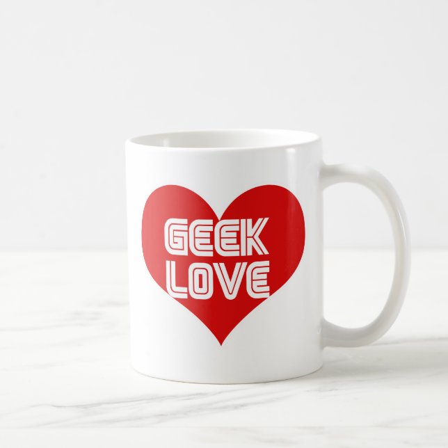 Geek Kärlek Valentines day Heart Kaffemugg (Höger)