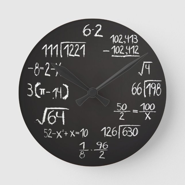 Geek Math Wall Clock Rund Klocka (Framsida)