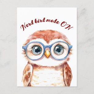 Geek Nerd Bird Helg Vykort