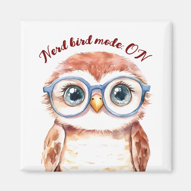 Geek Nerd Bird Magnet (Framsidan)