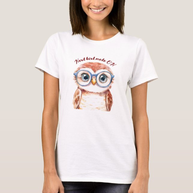 Geek Nerd Bird T Shirt (Framsida)