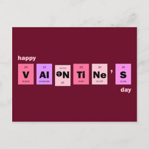 Geek Nerd Science Glad Valentine Day Helg Vykort