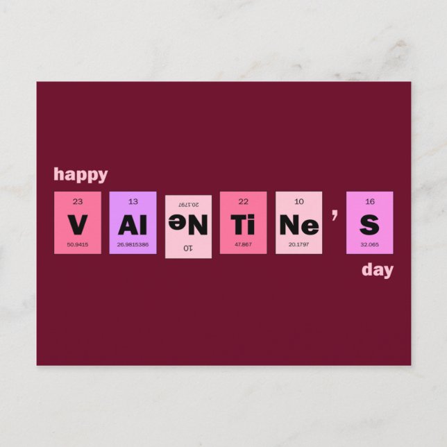 Geek Nerd Science Glad Valentine Day Helg Vykort (Framsida)