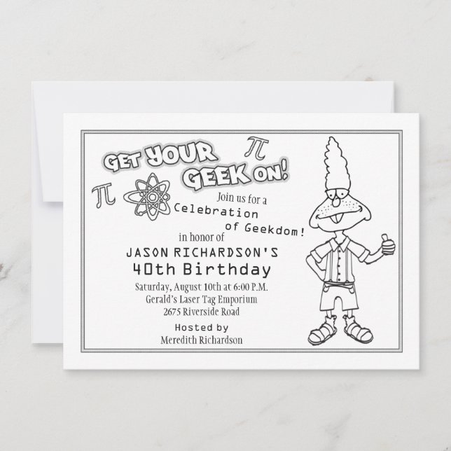Geek Nerd Thmet 40:e födelsedagsinbjudan Inbjudningar (Framsida)