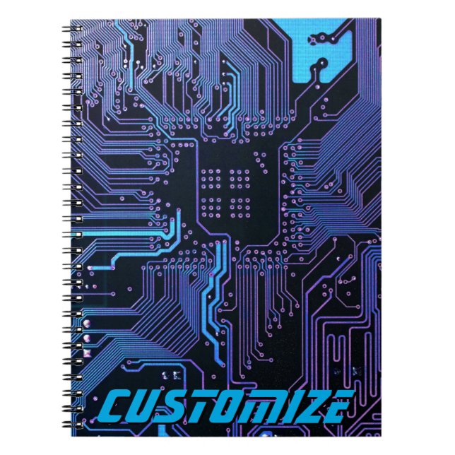 Geek Out Anpassningsbar PCB Blue Electronic Circui Anteckningsbok (Framsidan)