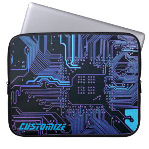 Geek Out Anpassningsbar PCB Blue Electronic Circui Laptop Fodral