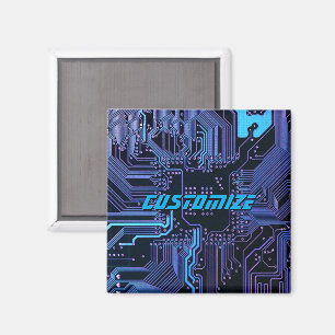 Geek Out Anpassningsbar PCB Blue Electronic Circui Magnet