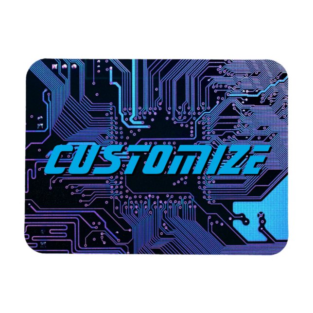 Geek Out Anpassningsbar PCB Blue Electronic Circui Magnet (Horisontell)
