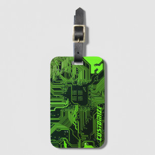 Geek Out Anpassningsbar PCB Grönt Electronic Circu Bagagebricka