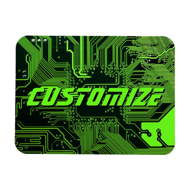 Geek Out Anpassningsbar PCB Grönt Electronic Circu Magnet (Horisontell)