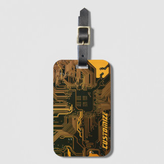Geek Out Anpassningsbar PCB Orange Circuit Board Bagagebricka