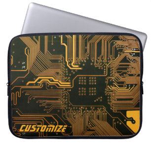 Geek Out Anpassningsbar PCB Orange Circuit Board Laptop Fodral