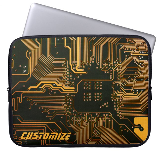 Geek Out Anpassningsbar PCB Orange Circuit Board Laptop Fodral (Framsidan)
